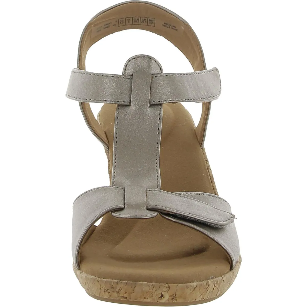 BLANCA T STRAP Womens Faux Leather Open Toe Wedge Sandals