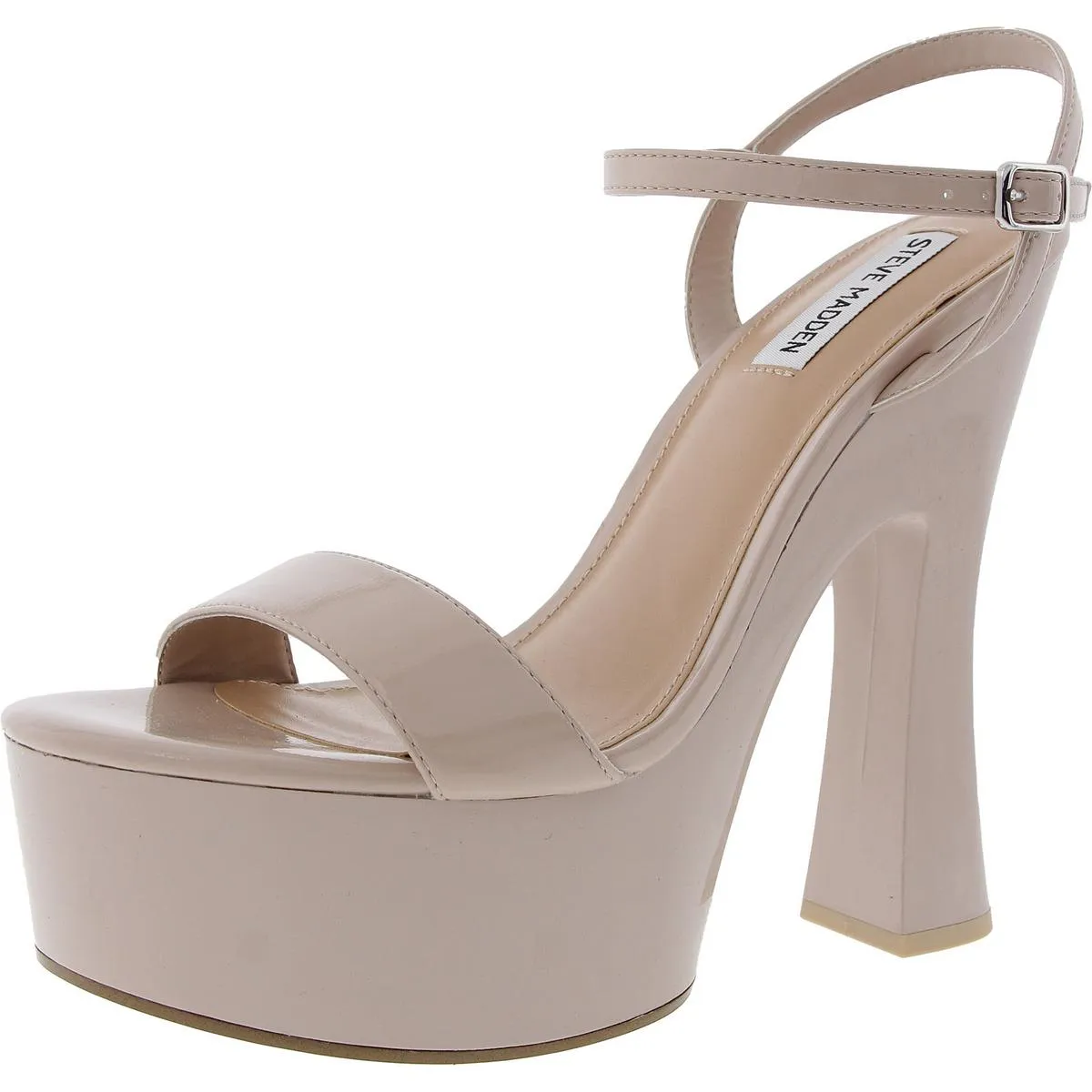Blane Womens Adjustable Patent Platform Sandals