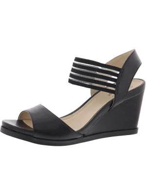 Blaze Womens Faux Leather Dressy Wedge Sandals