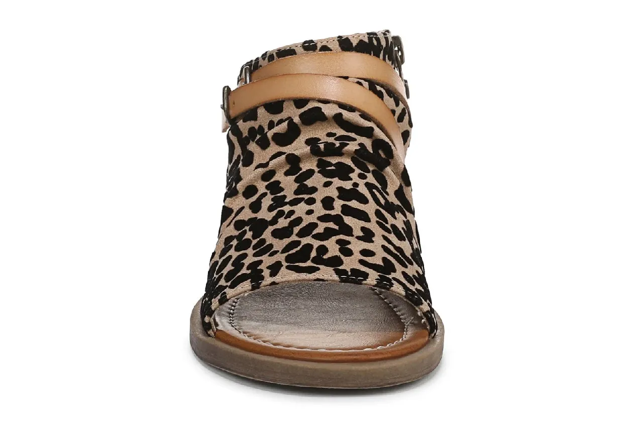 Blowfish Malibu Women's Brown Leopard Strappy Low Wedge Sandals - Denver