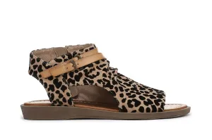 Blowfish Malibu Women's Brown Leopard Strappy Low Wedge Sandals - Denver