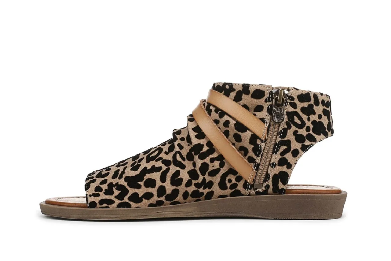 Blowfish Malibu Women's Brown Leopard Strappy Low Wedge Sandals - Denver