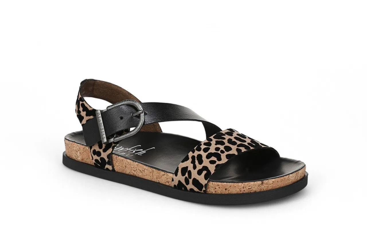 Blowfish Malibu Women's Leopard Brown Footbed Sandals - Lance
