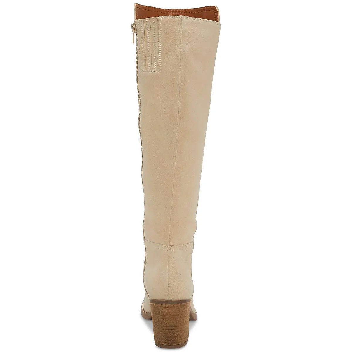 BONNAY Womens Leather Stacked Heel Knee-High Boots