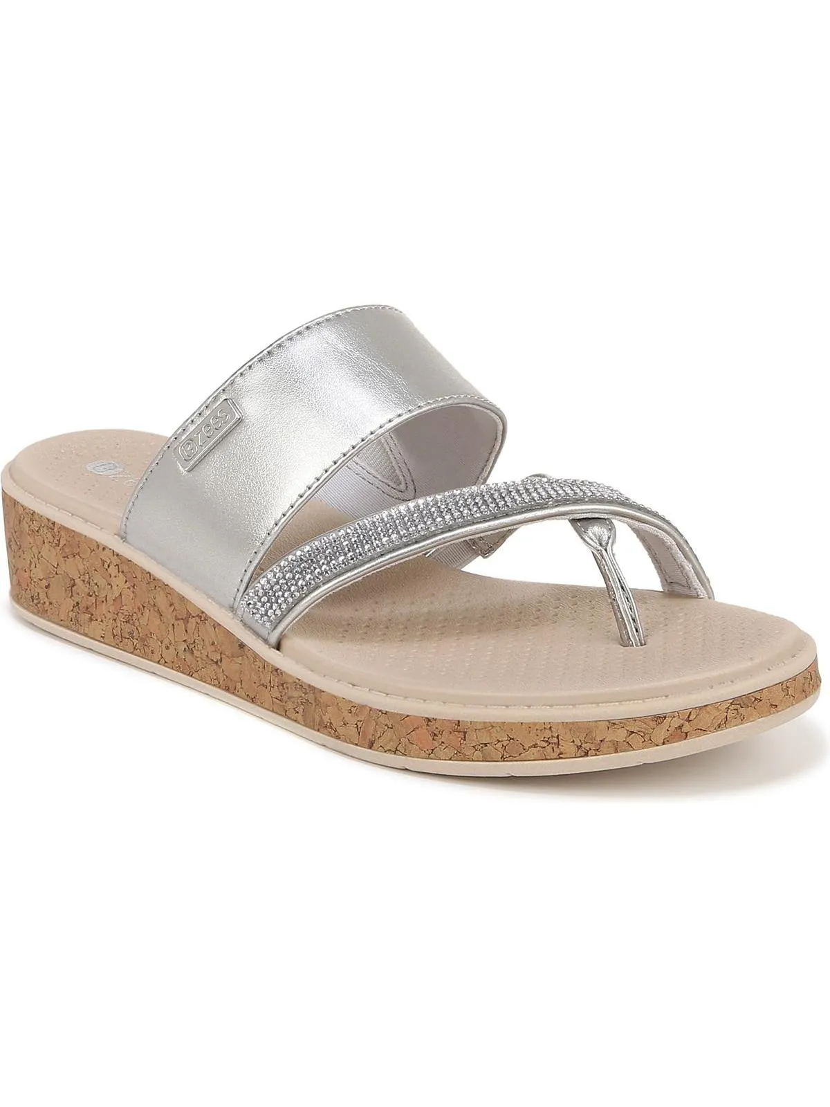 Bora Bright Womens Embellished Wedge Sandals