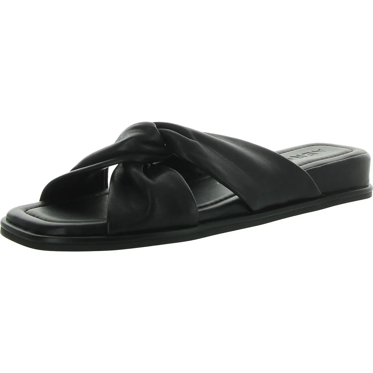 Brady Womens Leather Knot Slide Sandals