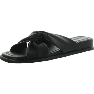Brady Womens Leather Knot Slide Sandals