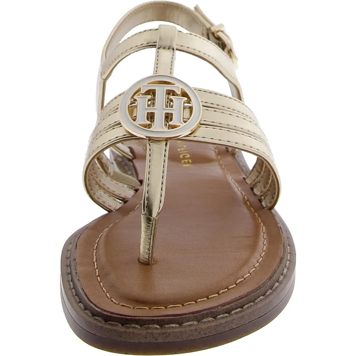 BRAILO Womens Faux Leather Open Toe Flatform Sandals