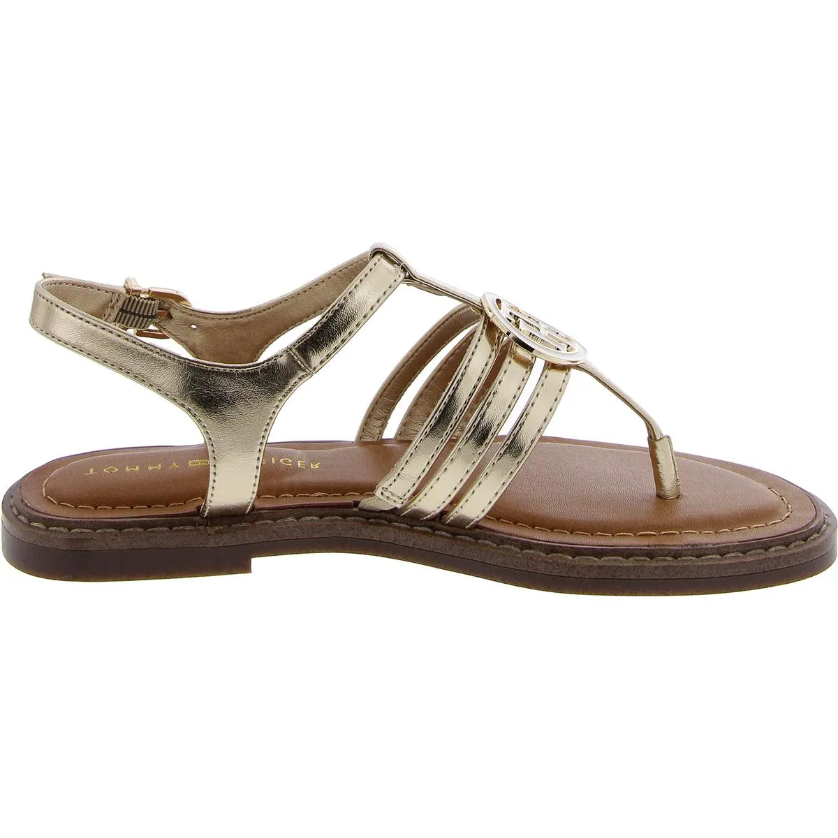BRAILO Womens Faux Leather Open Toe Flatform Sandals