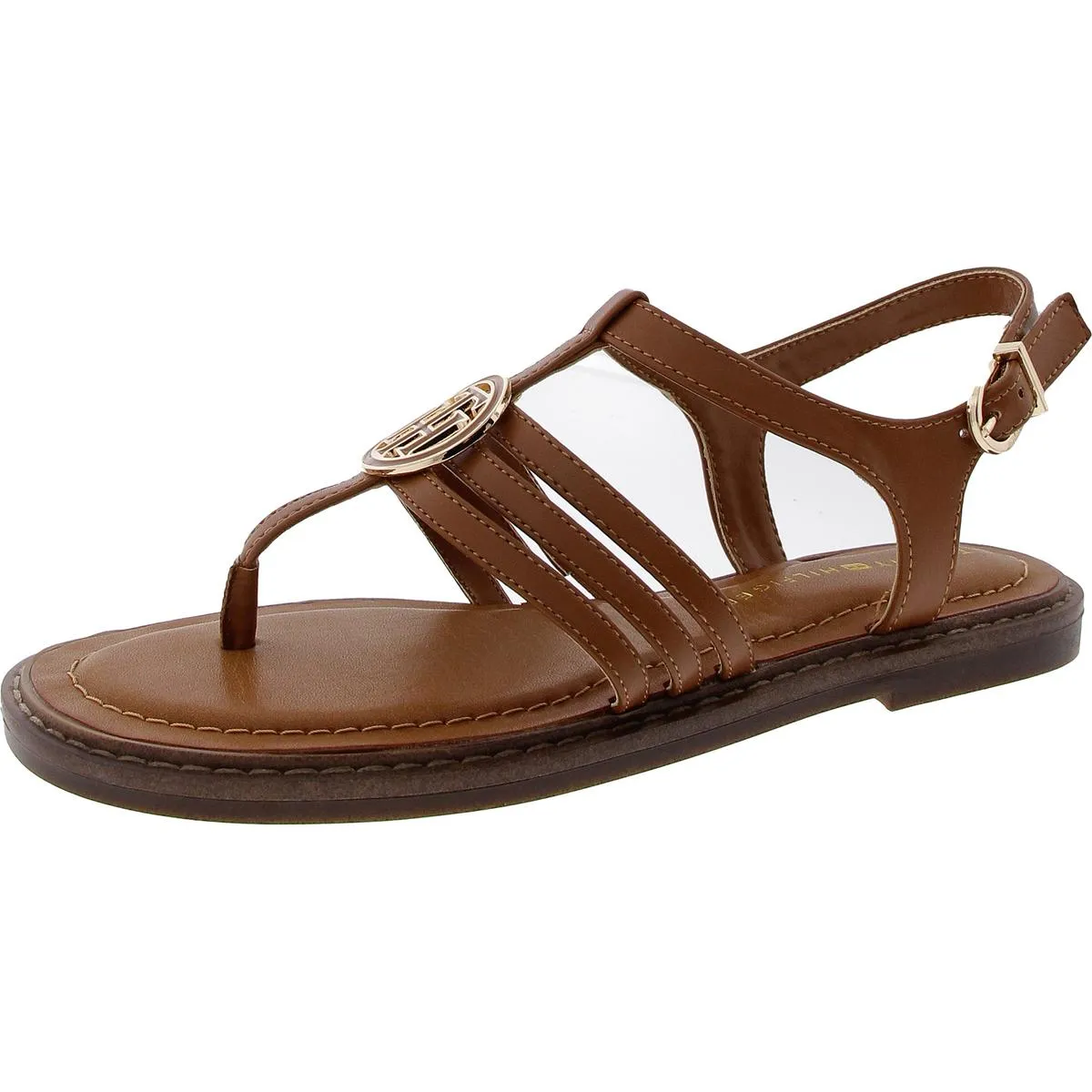 BRAILO Womens Faux Leather Open Toe Flatform Sandals