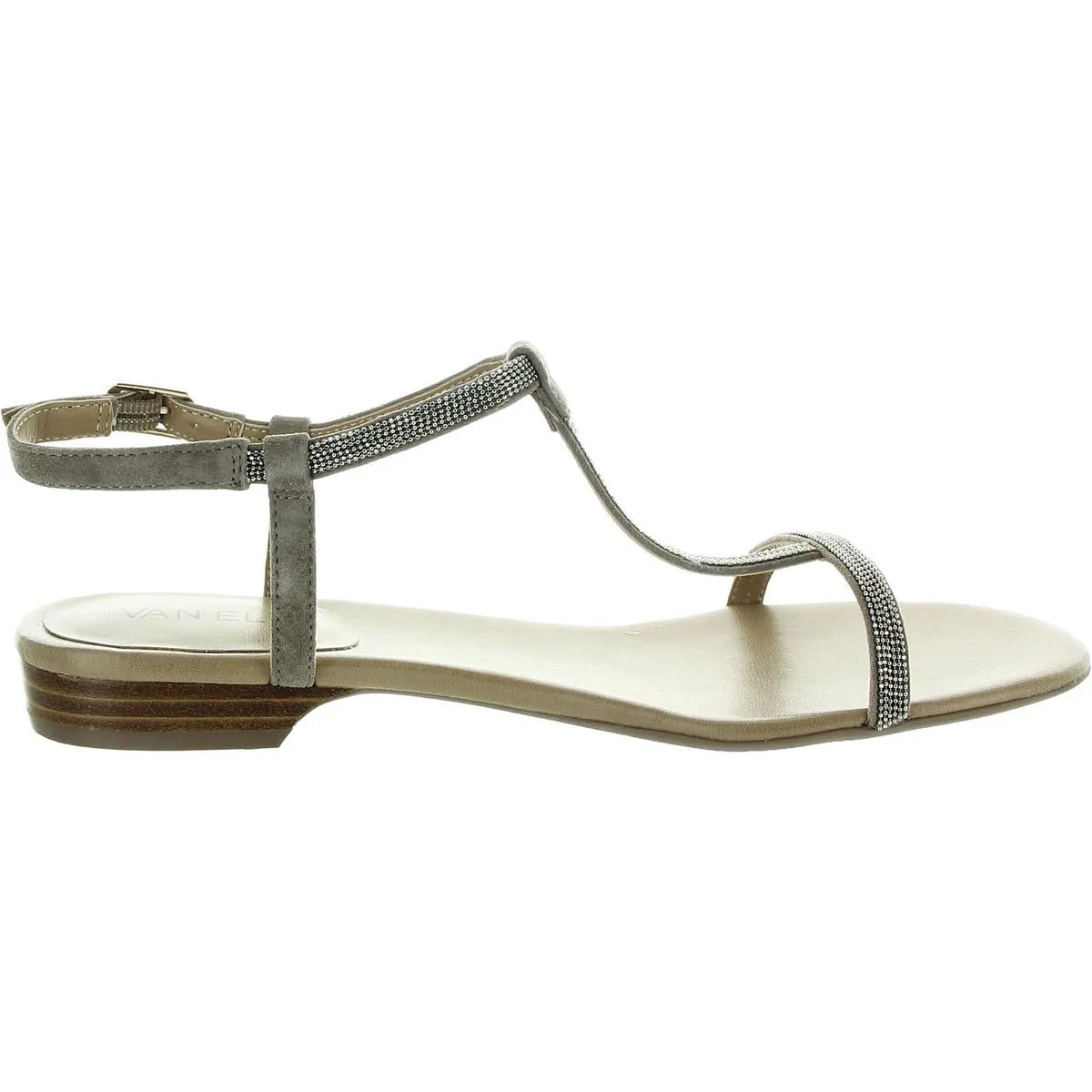 Brea Womens Embellished Faux Suede Slingback Sandals