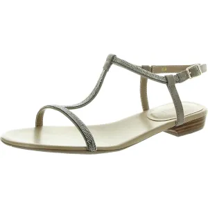Brea Womens Embellished Faux Suede Slingback Sandals