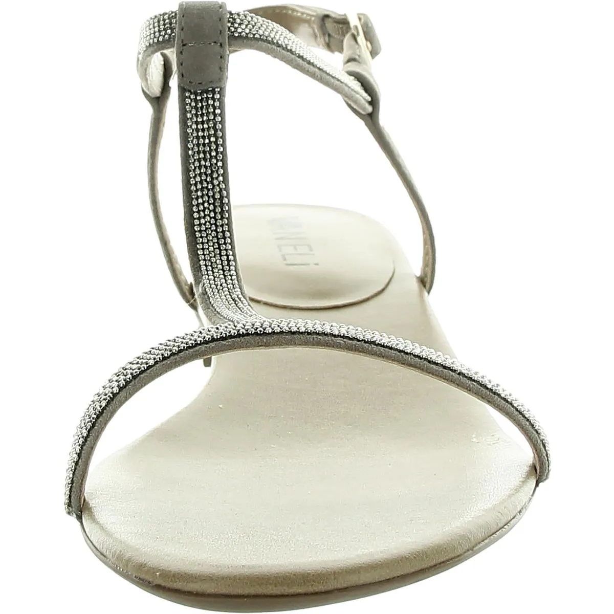Brea Womens Embellished Faux Suede Slingback Sandals