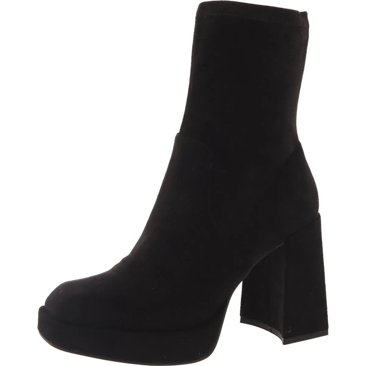Bri Stretch Boot Womens Pull On Square Toe Mid-Calf Boots