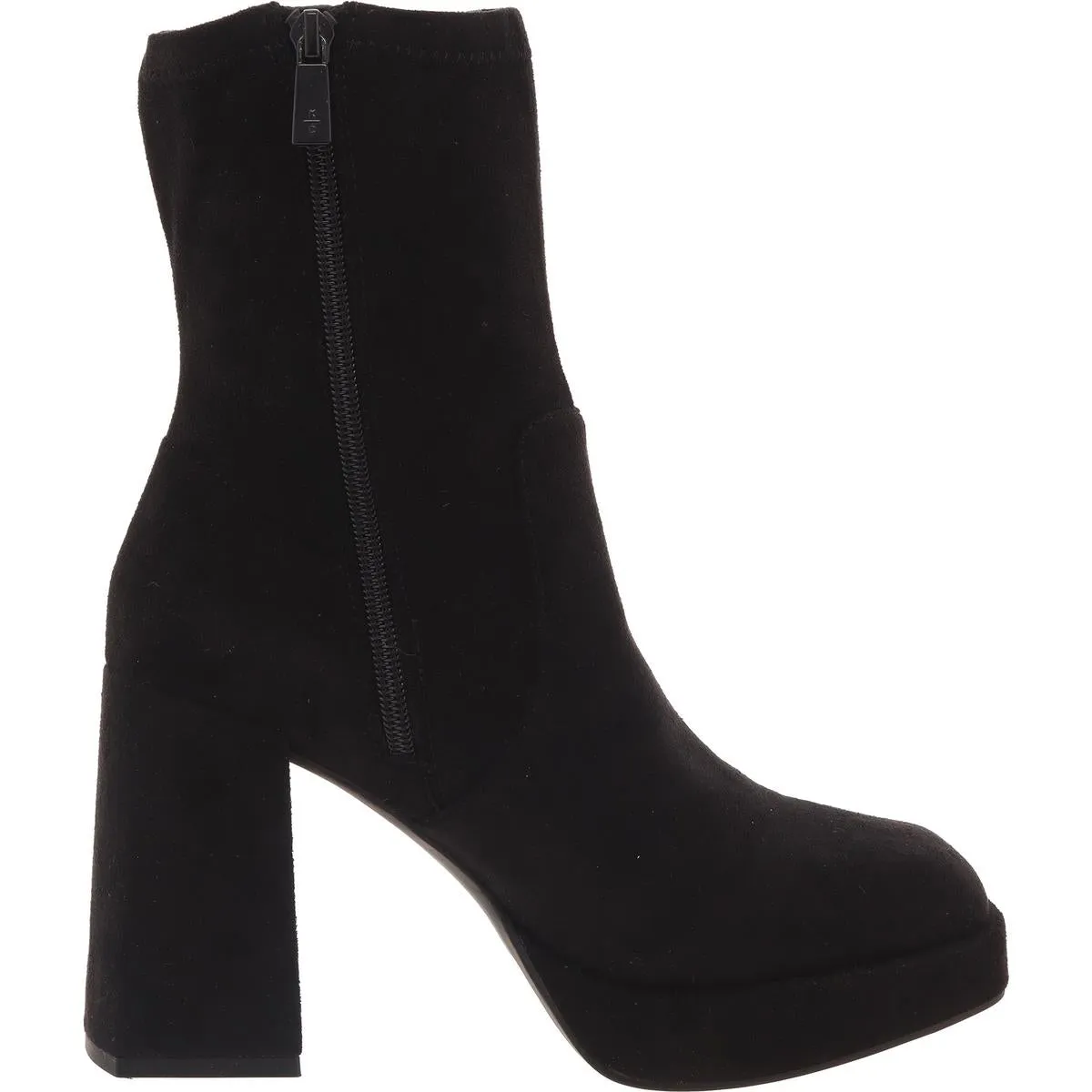 Bri Stretch Boot Womens Pull On Square Toe Mid-Calf Boots