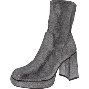 Bri Stretch Boot Womens Pull On Square Toe Mid-Calf Boots