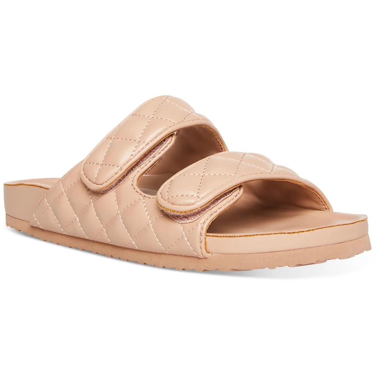 Bria Womens Faux Leather Slip-on Slide Sandals