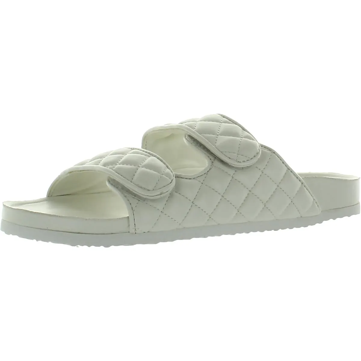 Bria Womens Faux Leather Slip-on Slide Sandals