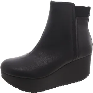 Brittany Womens Wedge Round Toe Mid-Calf Boots