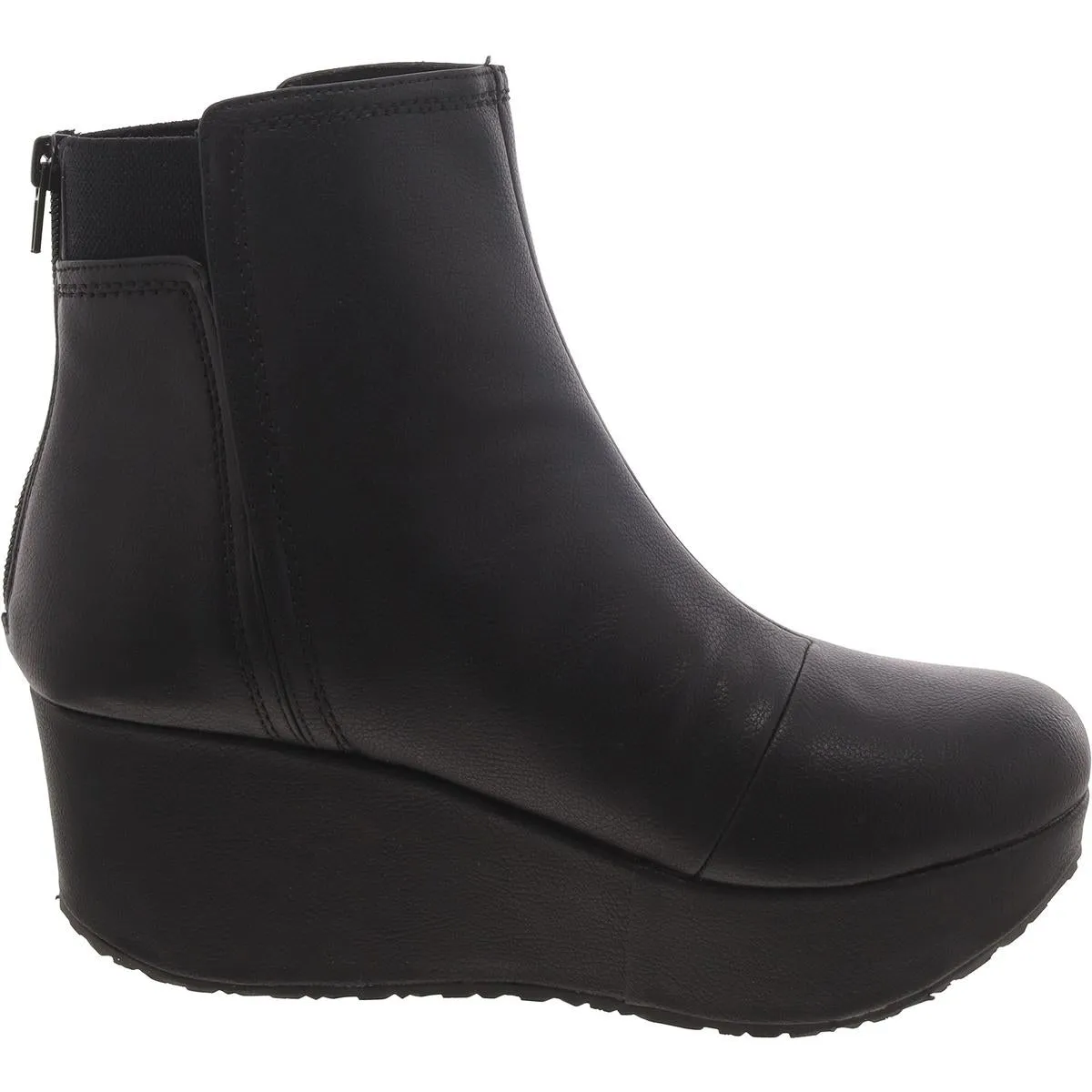Brittany Womens Wedge Round Toe Mid-Calf Boots