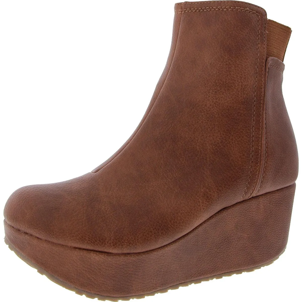 Brittany Womens Wedge Round Toe Mid-Calf Boots