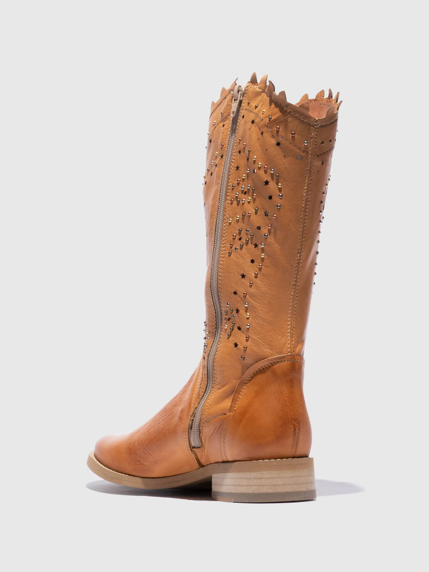 Brown Round Toe Boots