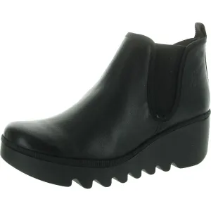 Byne 349 Womens Mixed Media Leather Wedge Boots