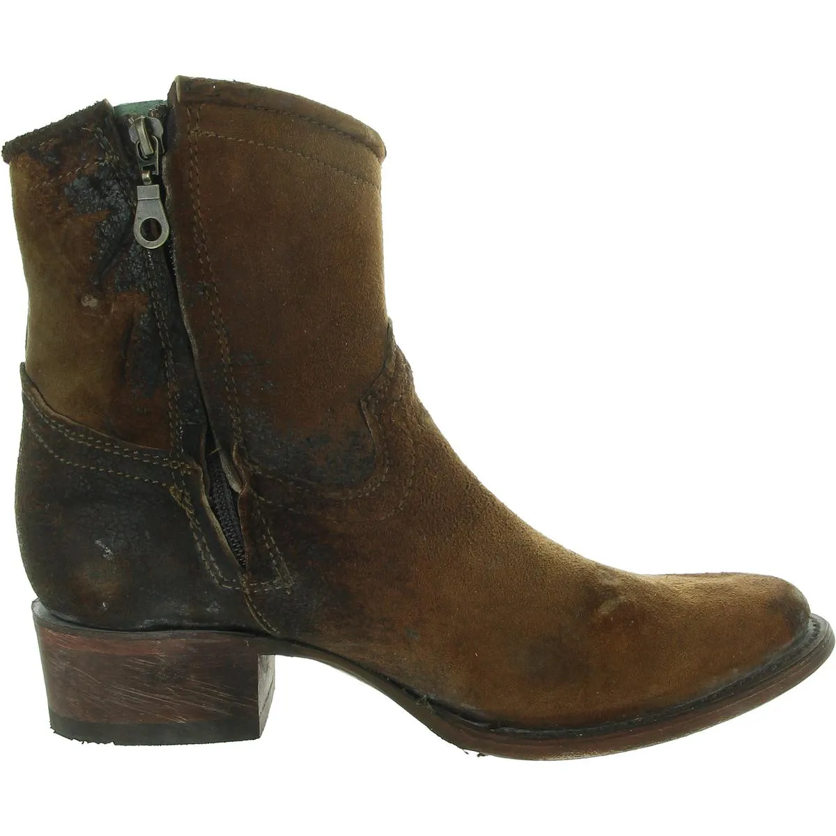 C1064 Womens Zipper Lambskin Leather Booties