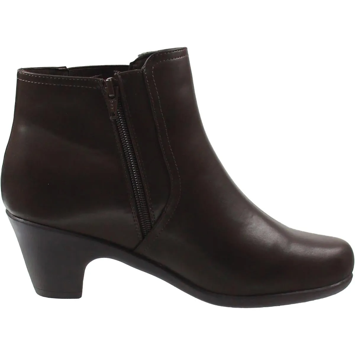 Caelan Womens Zipper Faux Leather Booties