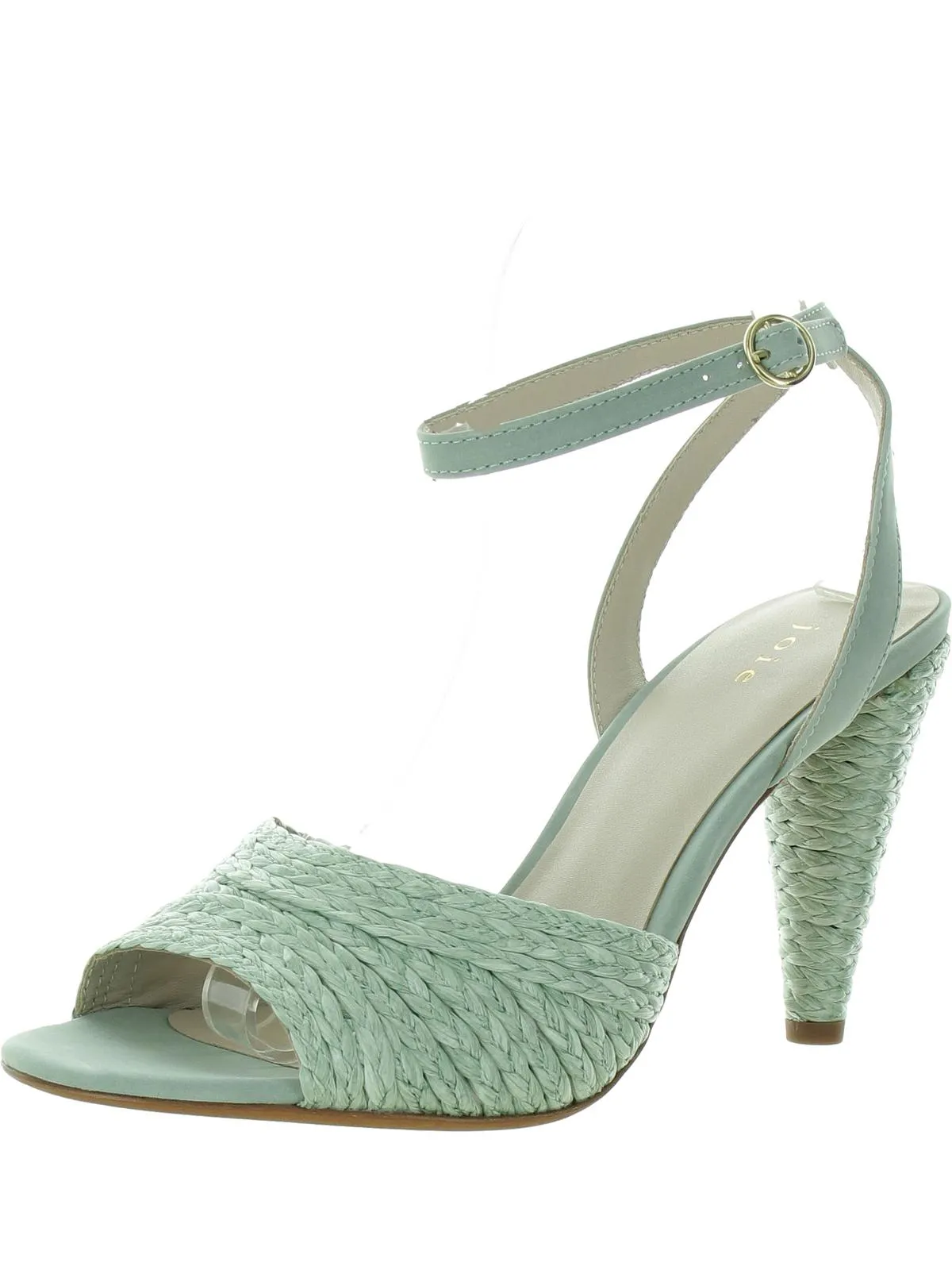 Calan Womens Leather Raffia Heels