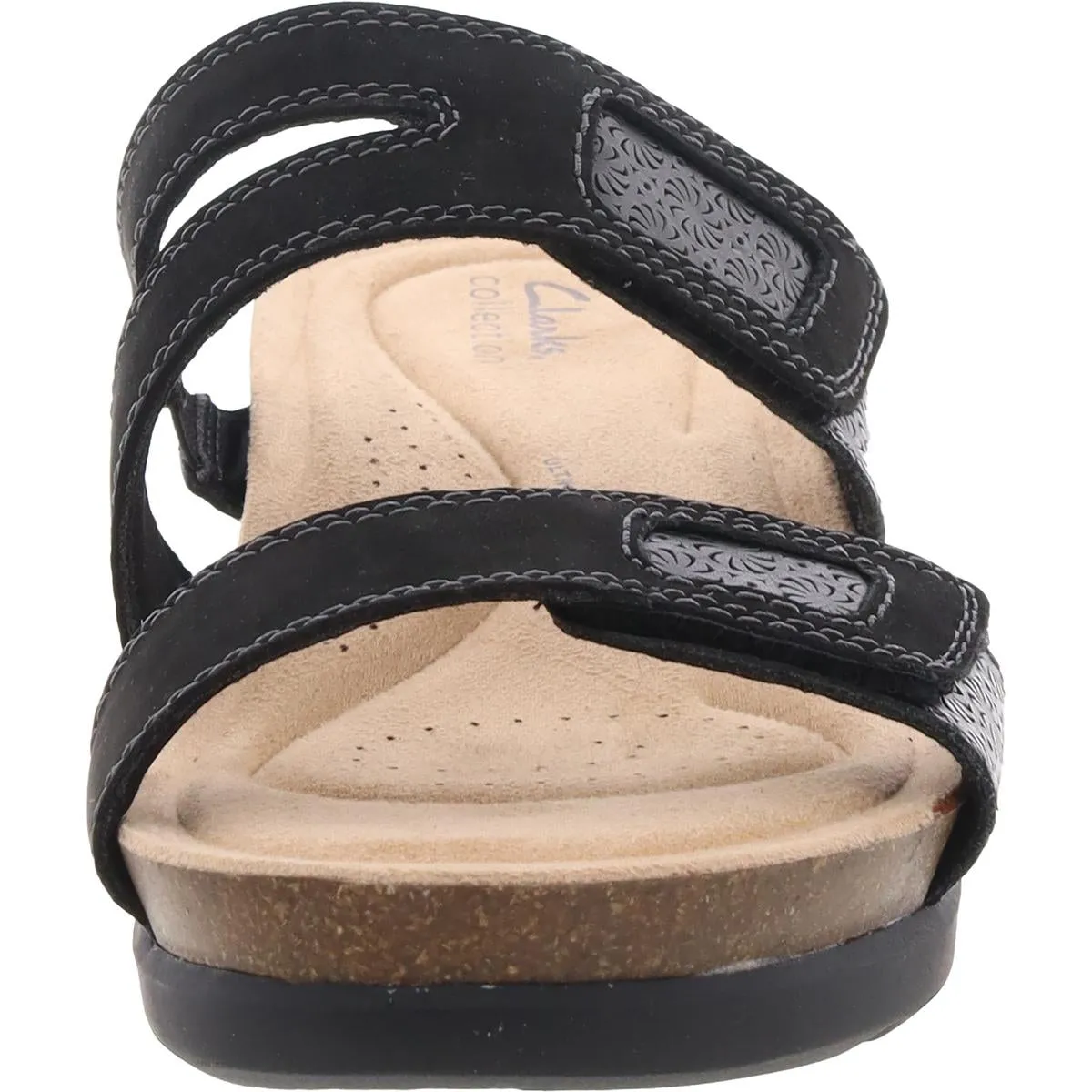 Calenne Maye  Womens Strappy Faux Leather Wedge Sandals