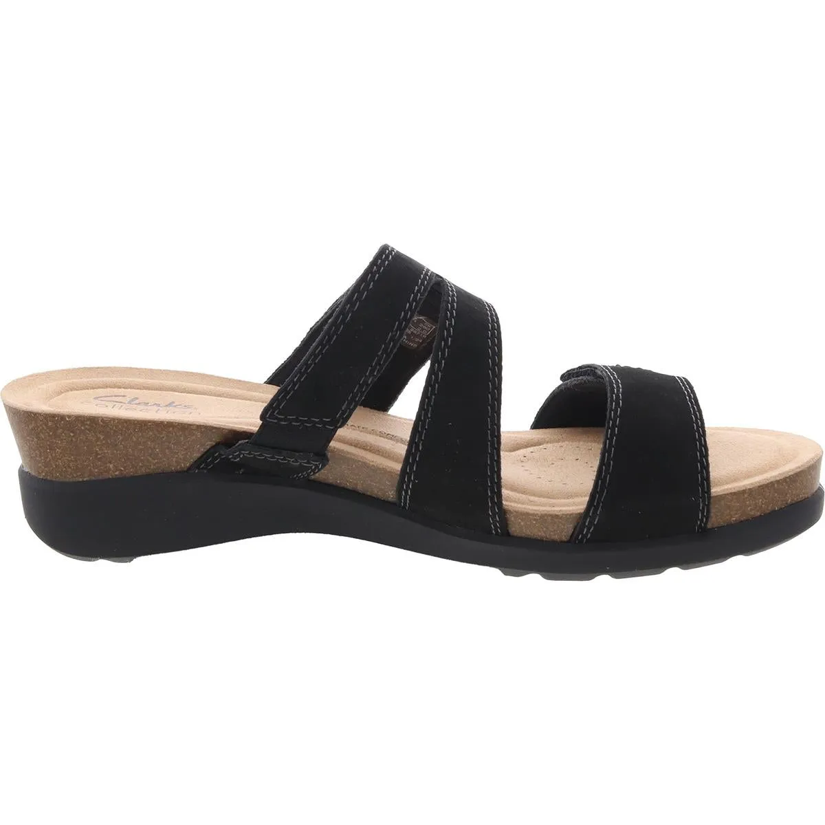 Calenne Maye  Womens Strappy Faux Leather Wedge Sandals