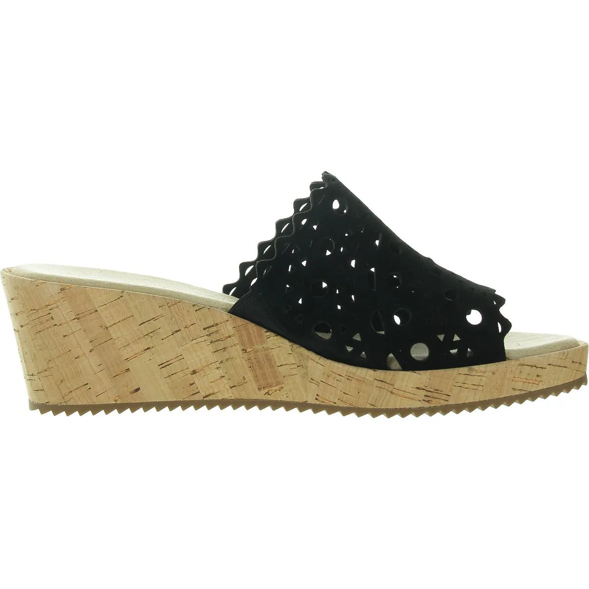 Cammie Womens Cut-Out Faux Suede Wedge Sandals
