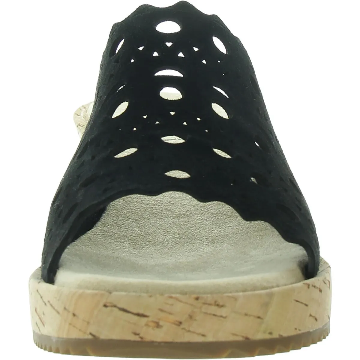 Cammie Womens Cut-Out Faux Suede Wedge Sandals