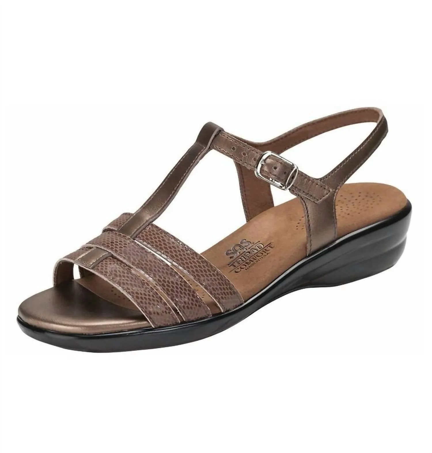 Capri Sandal - Wide In Bronze Snake