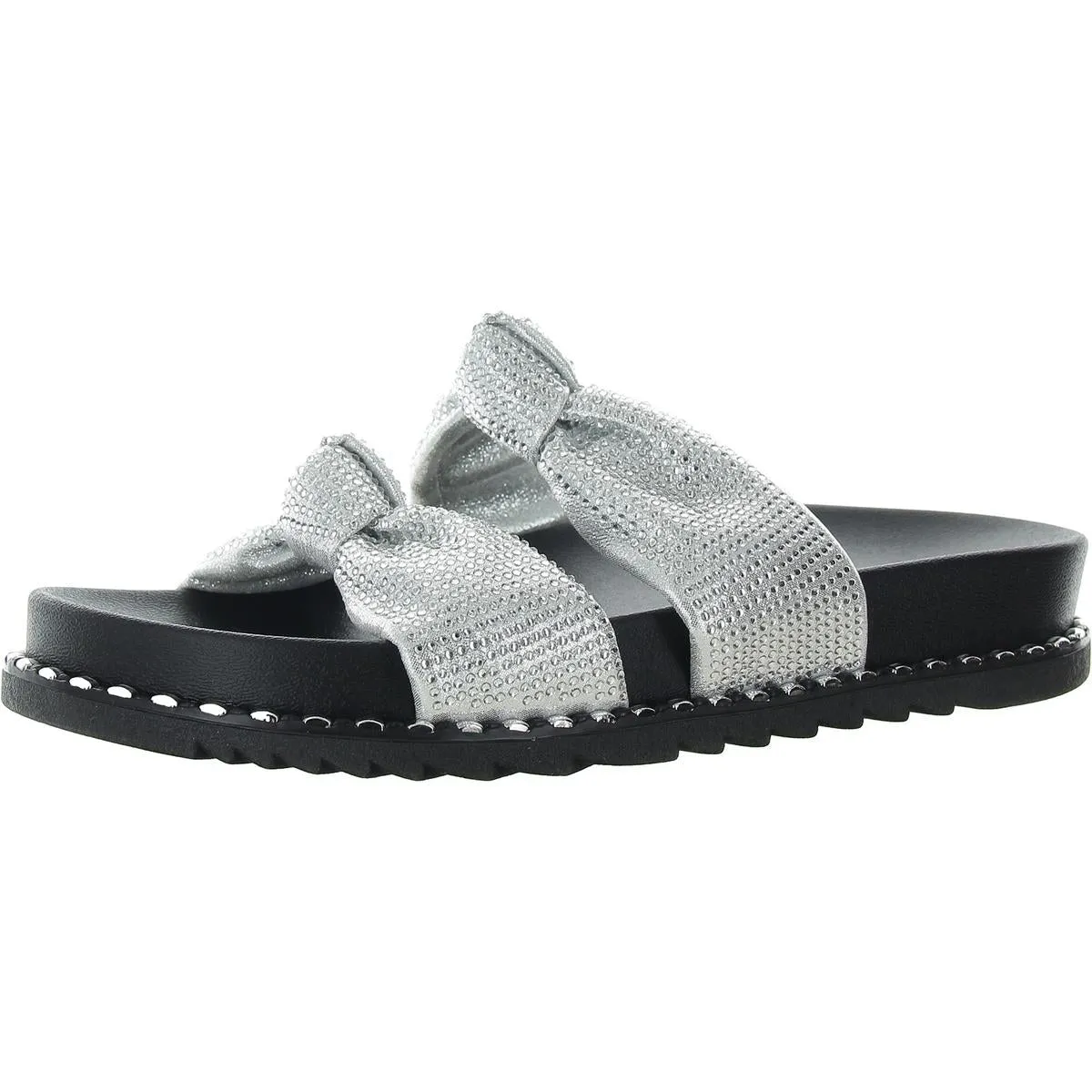 Caralyna 2 Womens Leopard Print Embellished Slide Sandals