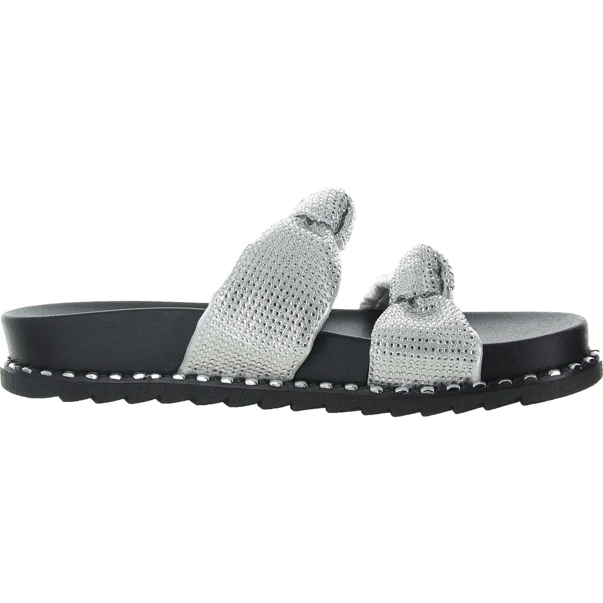 Caralyna 2 Womens Leopard Print Embellished Slide Sandals