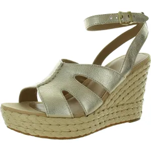 Careena Womens Leather Slip On Wedge Sandals