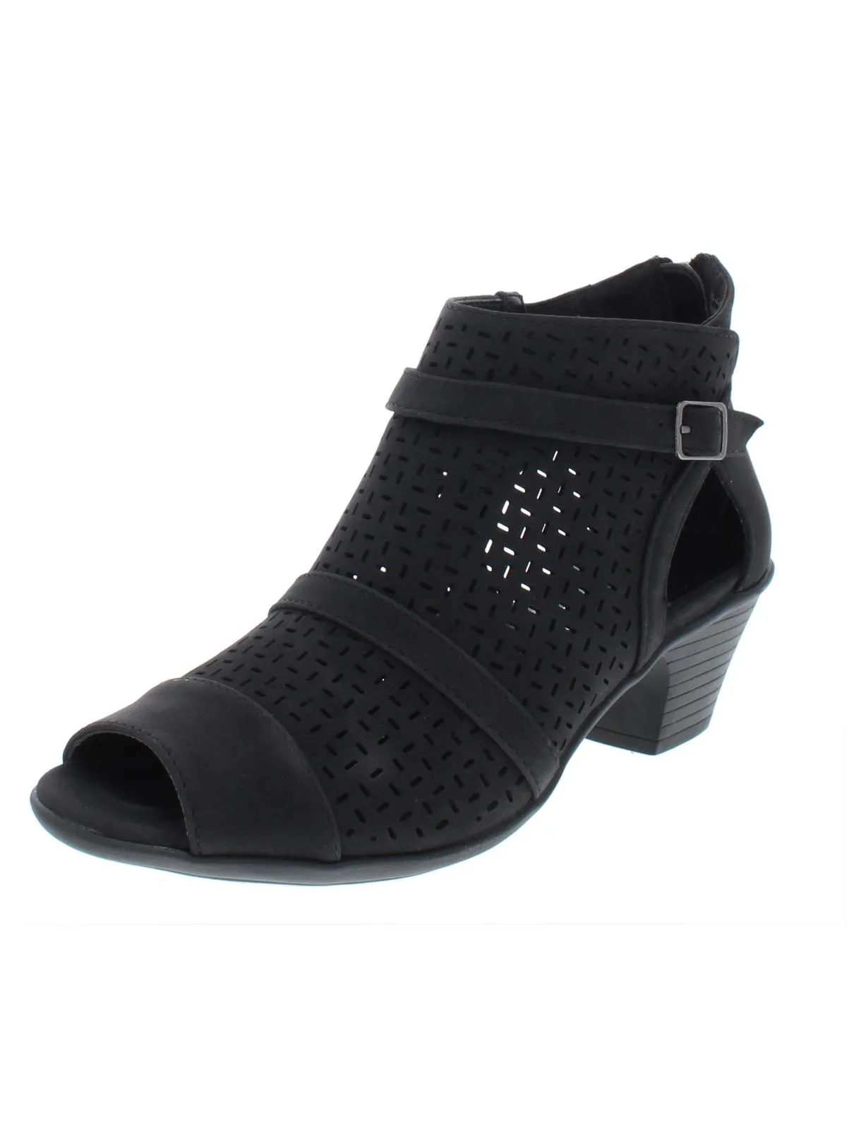 Carrigan Womens Faux Leather Laser Cut Dress Sandals