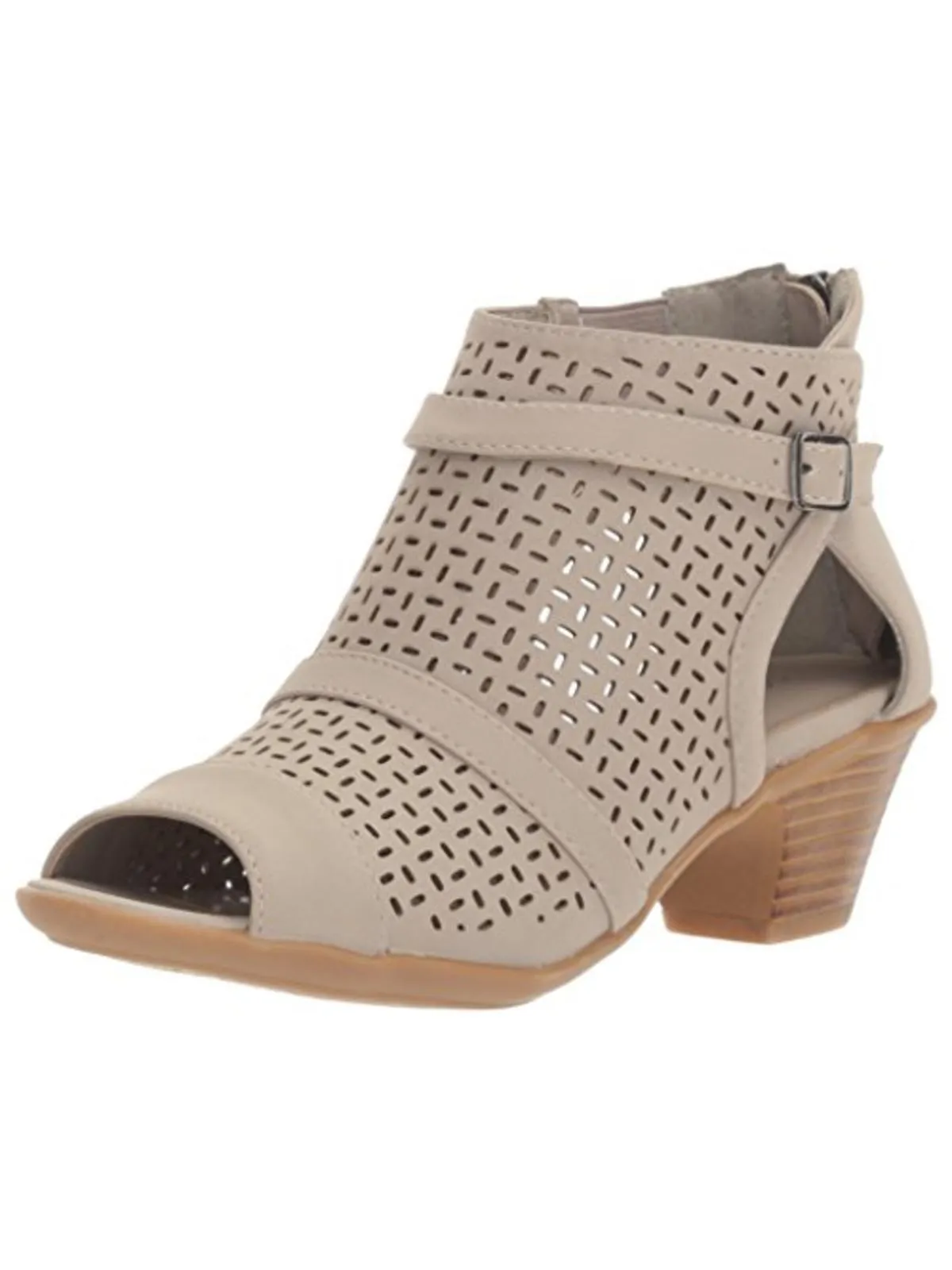 Carrigan Womens Faux Leather Laser Cut Dress Sandals