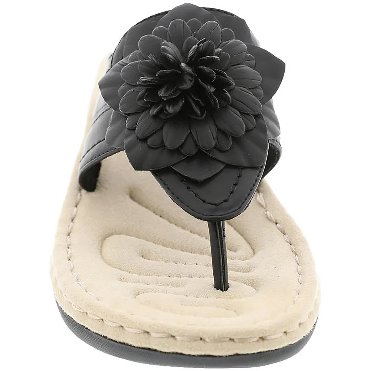 Cassia Womens aux Faux Leather Thong Sandals