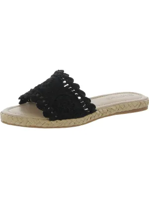 Cate Womens Crochet Slip On Slide Sandals