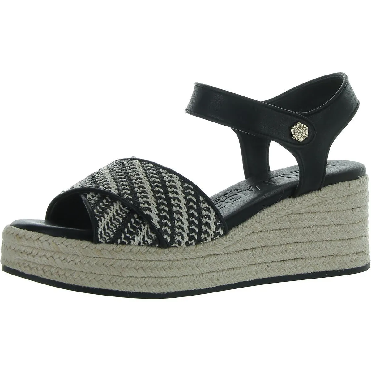 Celest Womens Woven Wedge Slingback Sandals