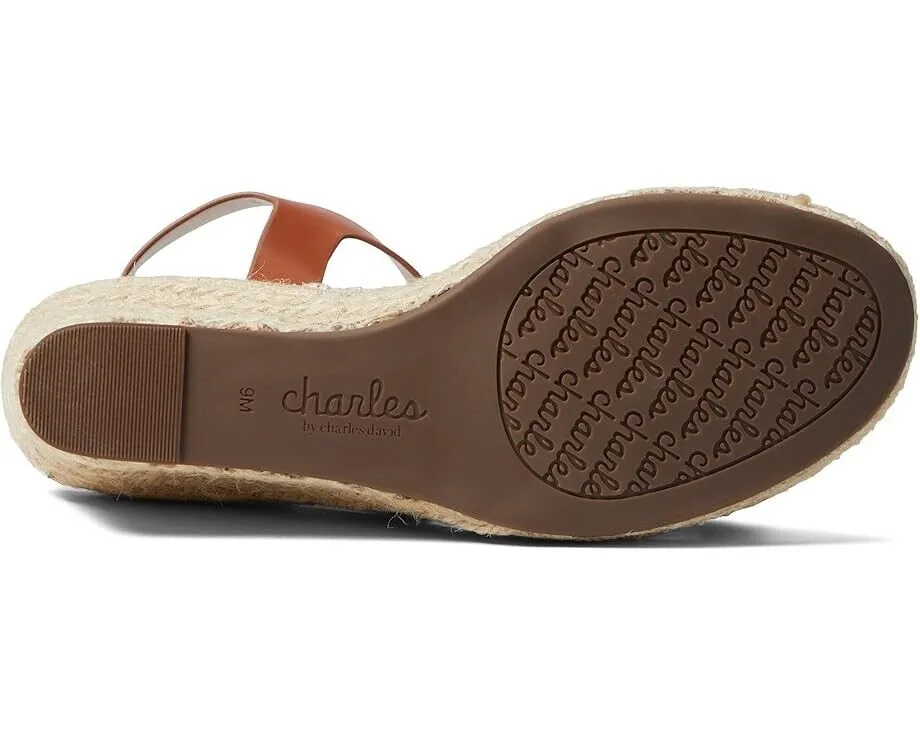 Charles by Charles David Norway Sandal Women 8.5 Brown Leather Espadrille KHD727