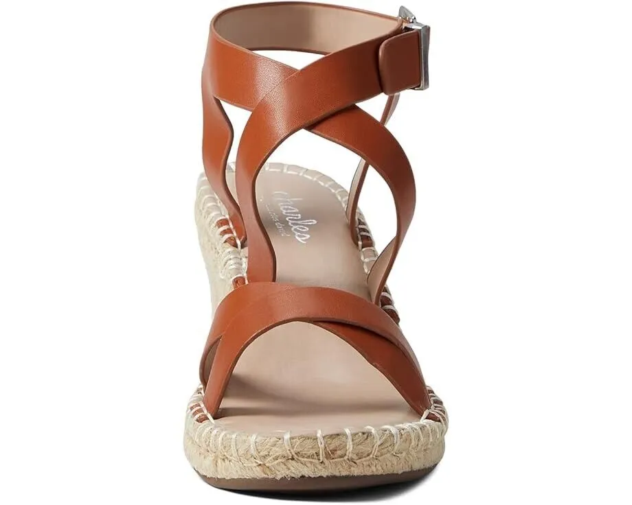 Charles by Charles David Norway Sandal Women 8.5 Brown Leather Espadrille KHD727