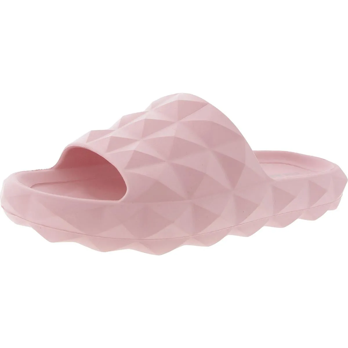 Check Womens Textured Rubber Slide Sandals