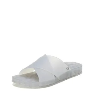 Circus NY by Sam Edelman Jaylee Sandal Women's 5 Silver Cross Strap Slide KHD571