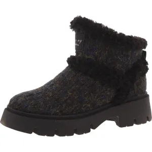 Claire Womens Faux Fur Knit Booties