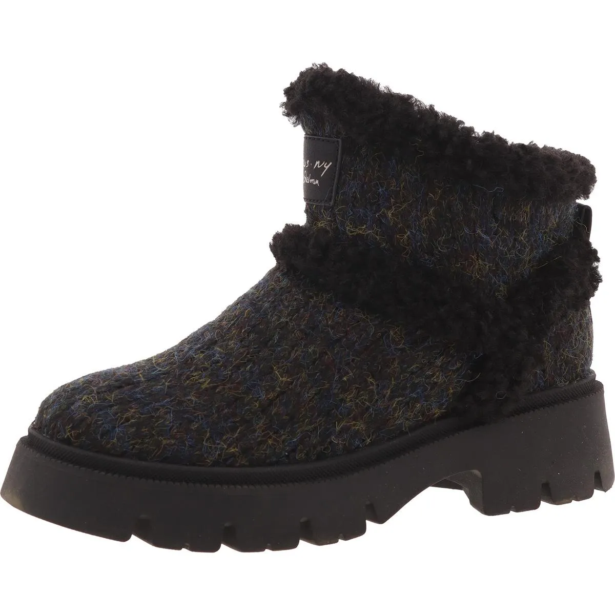 Claire Womens Faux Fur Knit Booties