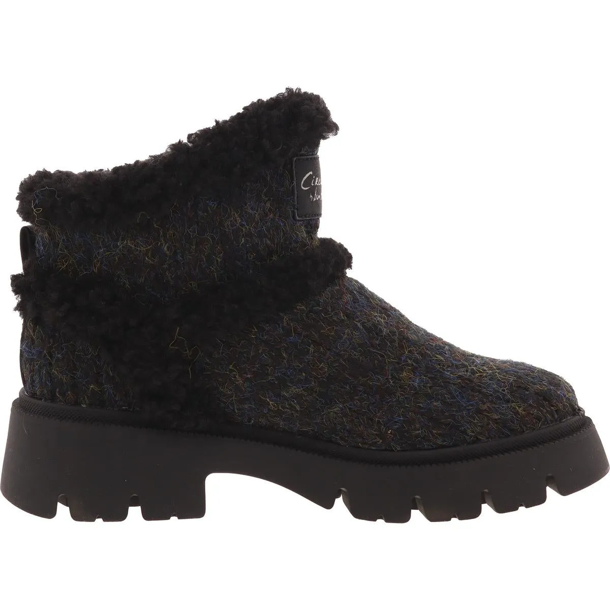 Claire Womens Faux Fur Knit Booties